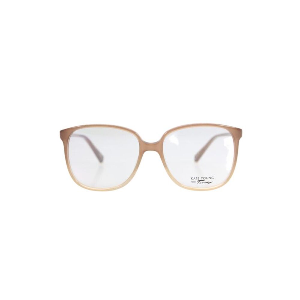 Kate Young Women's Clear Lens Beige Frame Sunglasses